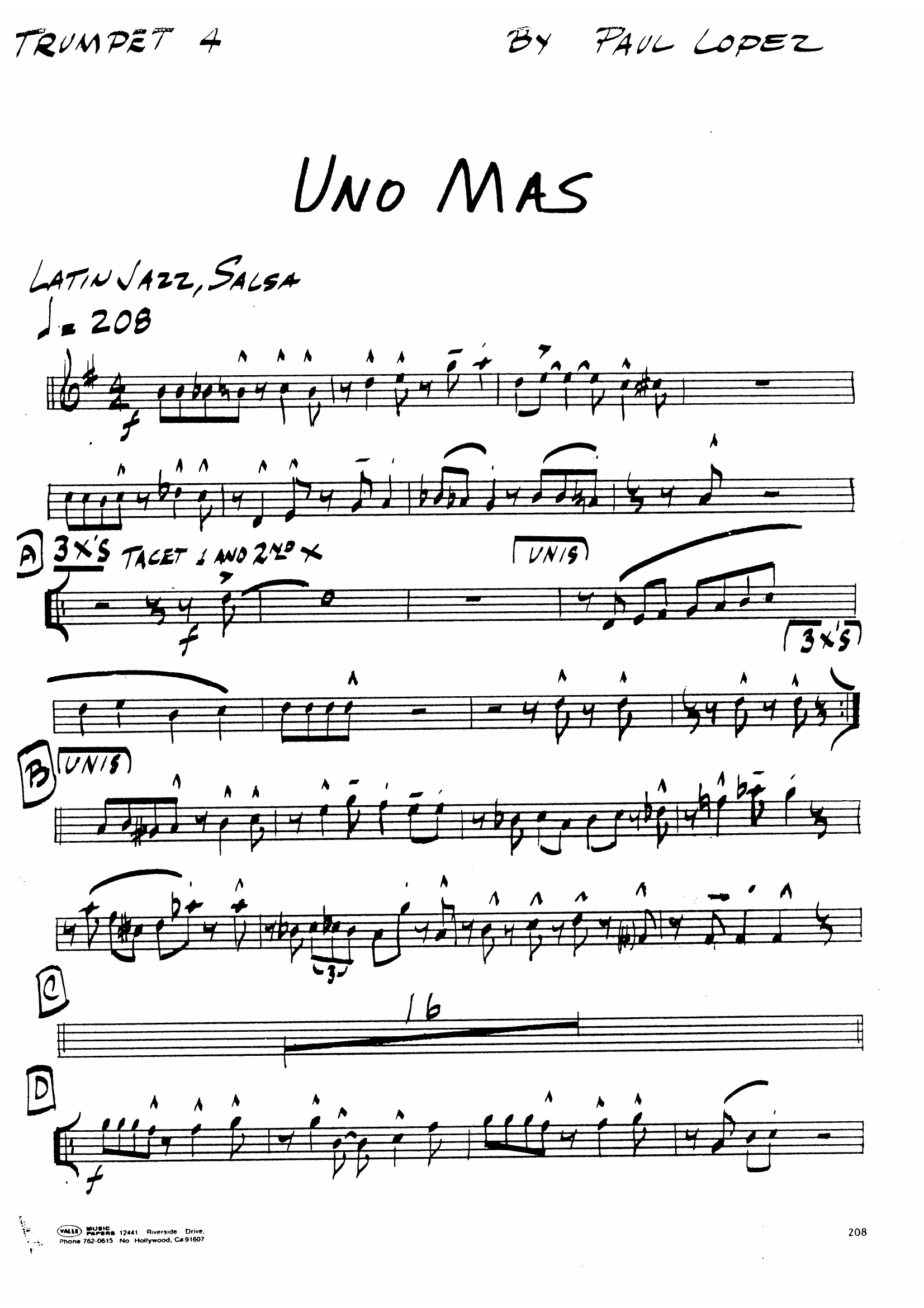 Uno Mas (P.Lopez) salsa