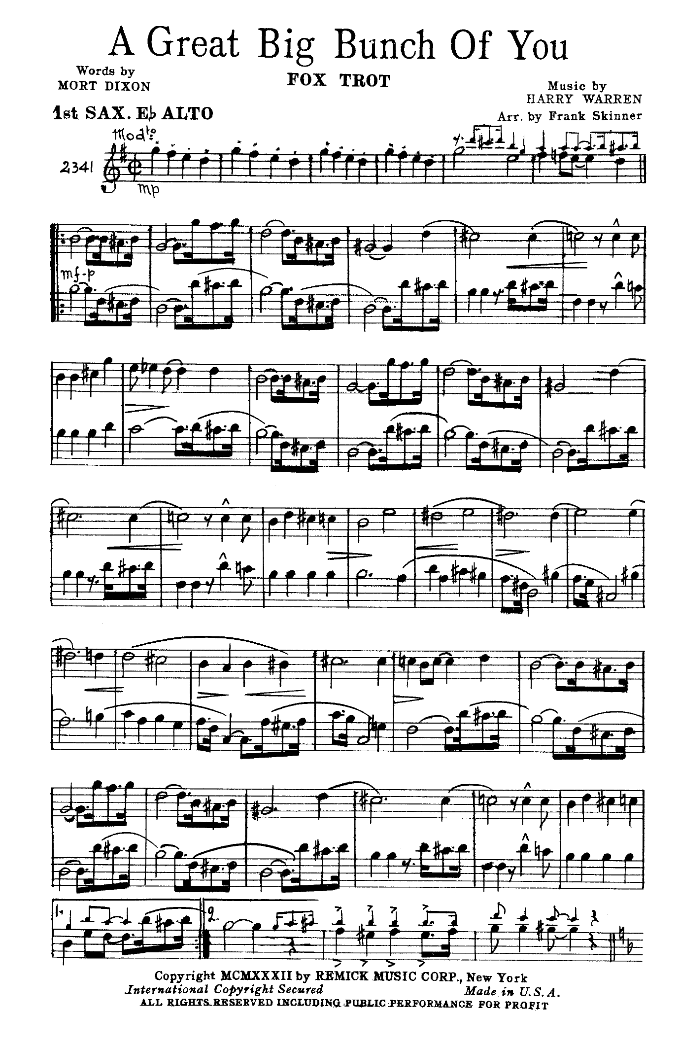 A Great Big Bunch Of You (F.Skinner)